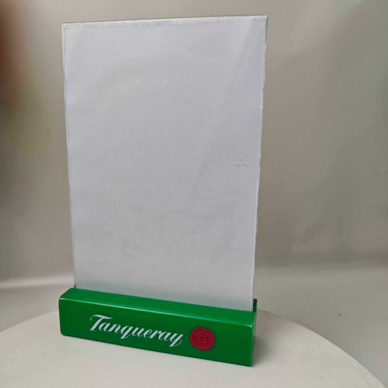 Custom made Tanqueray Acrylic Table Talker