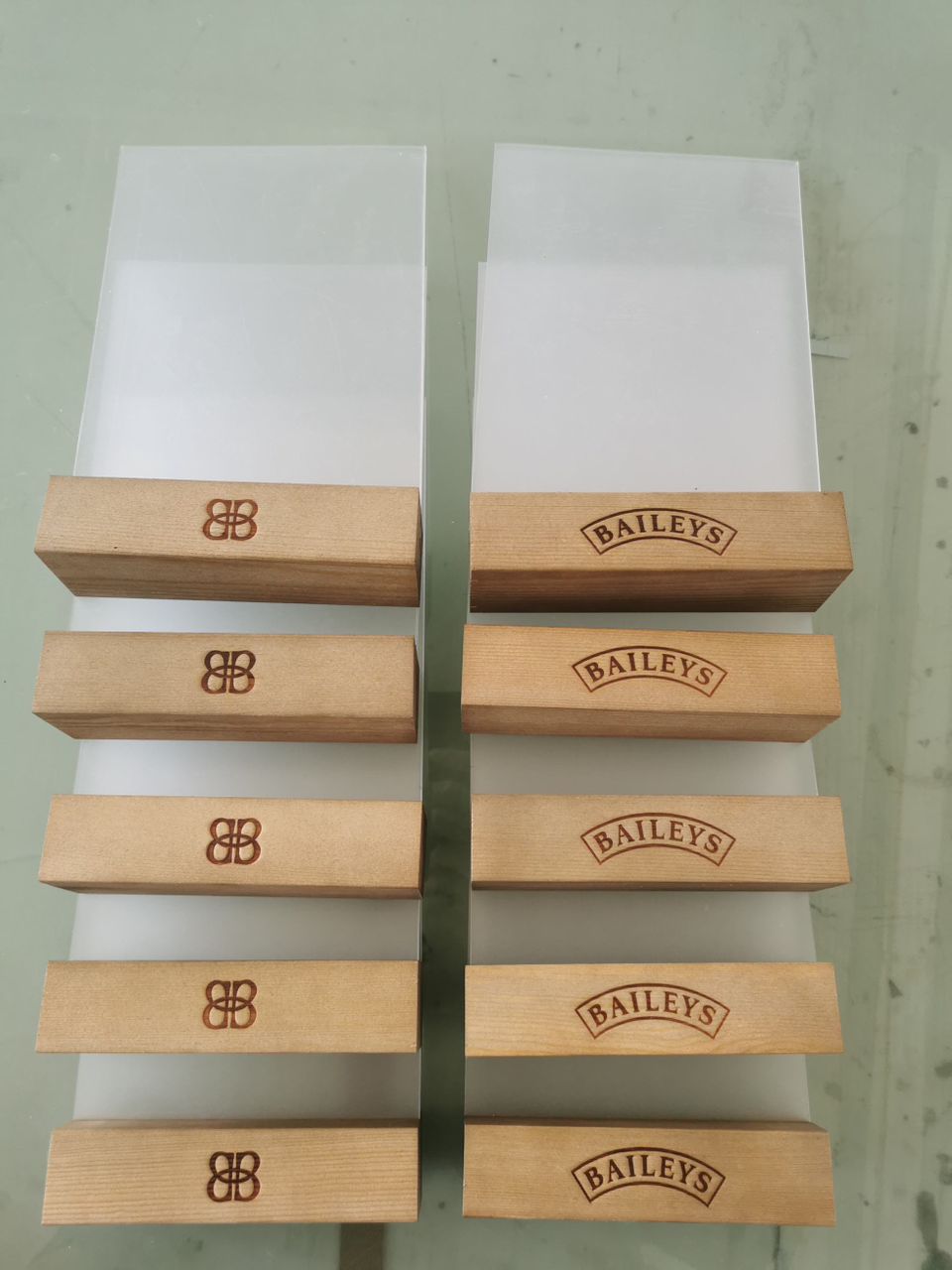 Custom Wooden Baileys Table Talkers